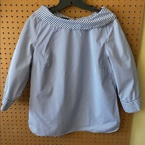 Talbots Blue and White Striped Shirt
